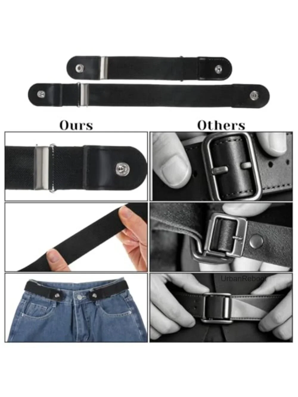 No Buckle Elastic Stretch Adjustable Belt for Pants Jeans Side Belt Unisex 4